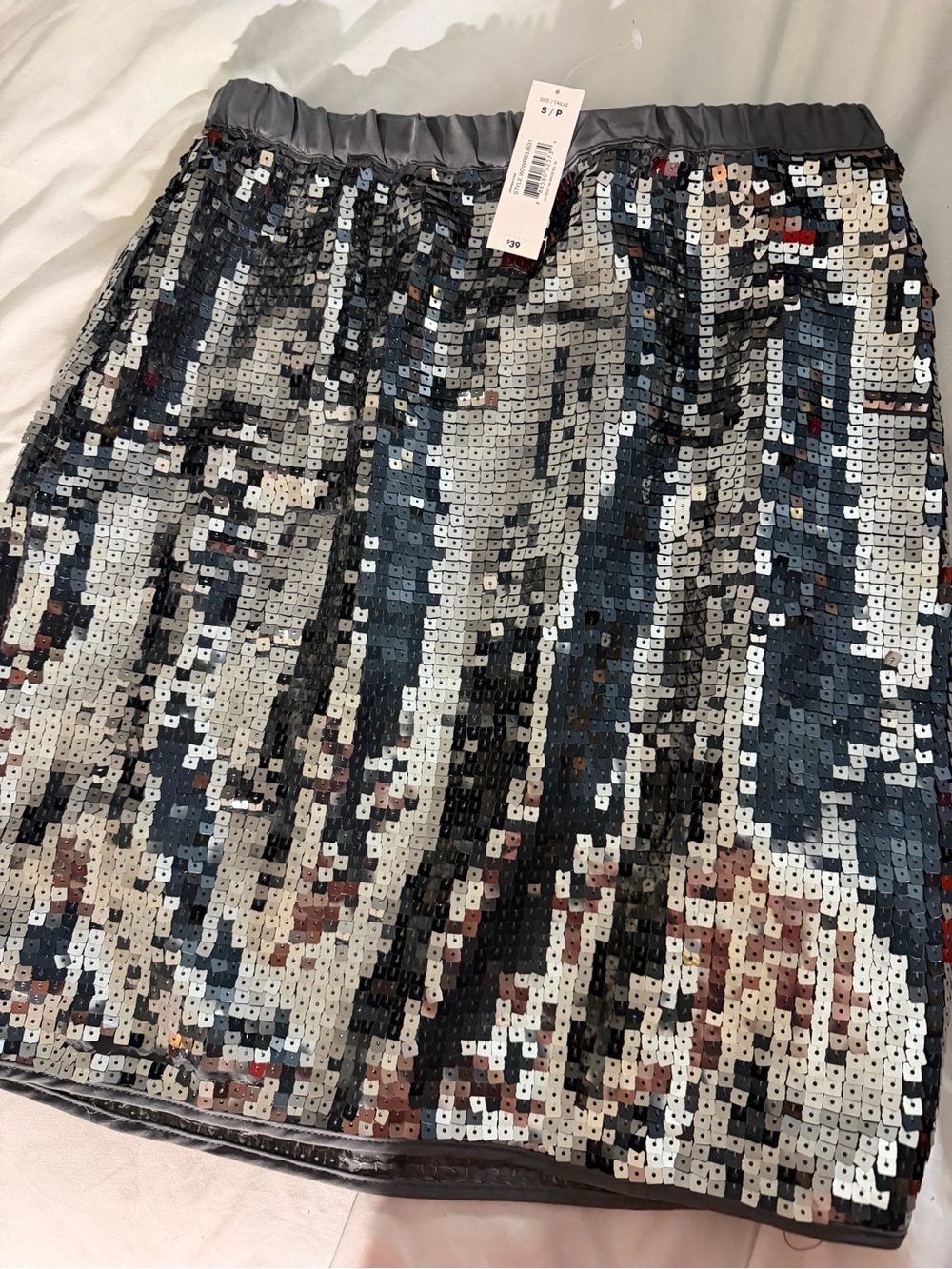 Silver Sequin Mini Skirt - NWT